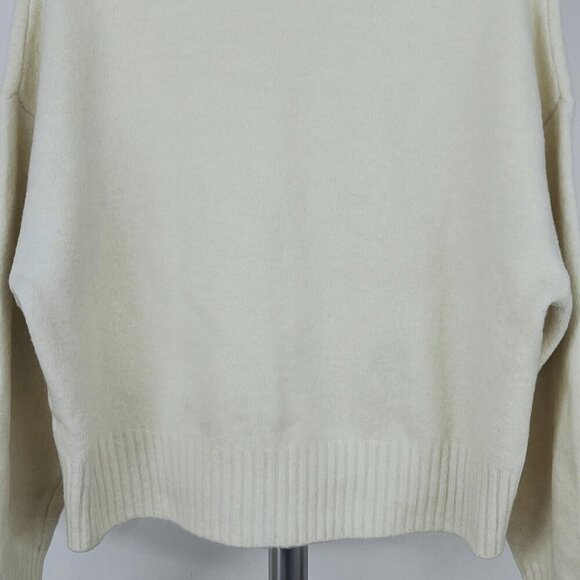 Zara Wool Blend Cream‎ Highneck Pullover Sweater Sz S - Picture 9 of 13